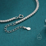 2mm CZ Cluster Tennis Chain Bracelet