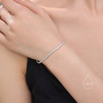 2mm CZ Cluster Tennis Chain Bracelet
