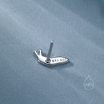 Extra Tiny Slug Stud Earrings in Sterling Silver, Silver or Gold or Rose Gold, Cute Insect Bug Earrings