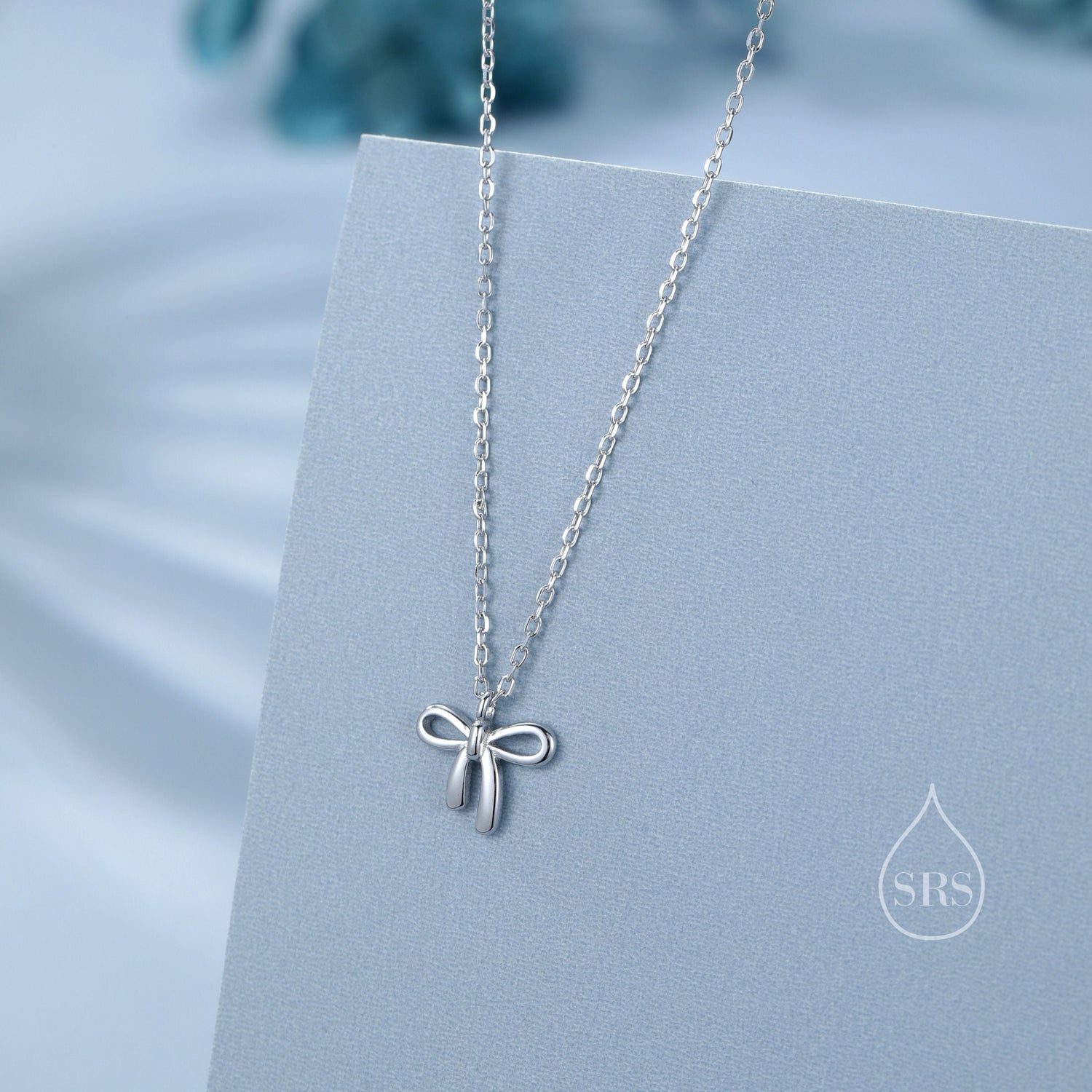 Tiny Ribbon Bow Charm Necklace
