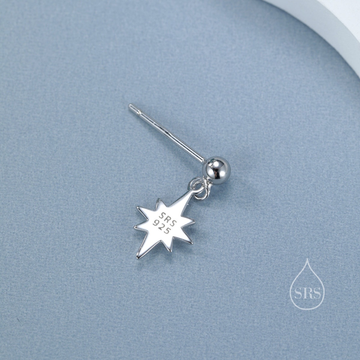 Delicate Starburst Dangle Stud Earrings in Sterling Silver, Silver, Gold or Rose Gold, Star Earrings, Sunburst Earrings, Celestial Star