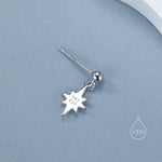 Delicate Starburst Dangle Stud Earrings in Sterling Silver, Silver, Gold or Rose Gold, Star Earrings, Sunburst Earrings, Celestial Star