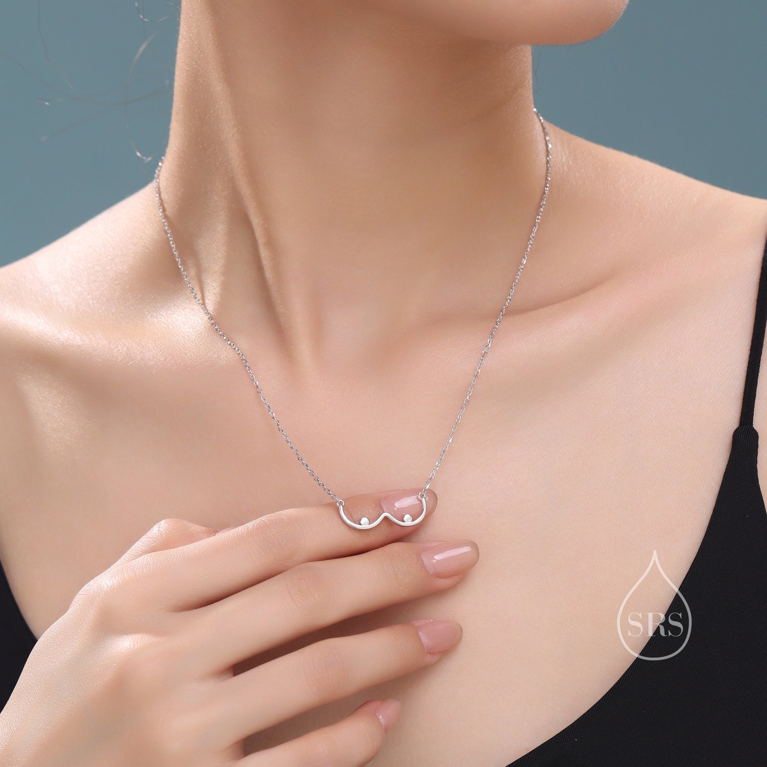 Boob Pendant Necklace in Sterling Silver, Breast Pendant, Silver or Gold, Feminist Jewellery,