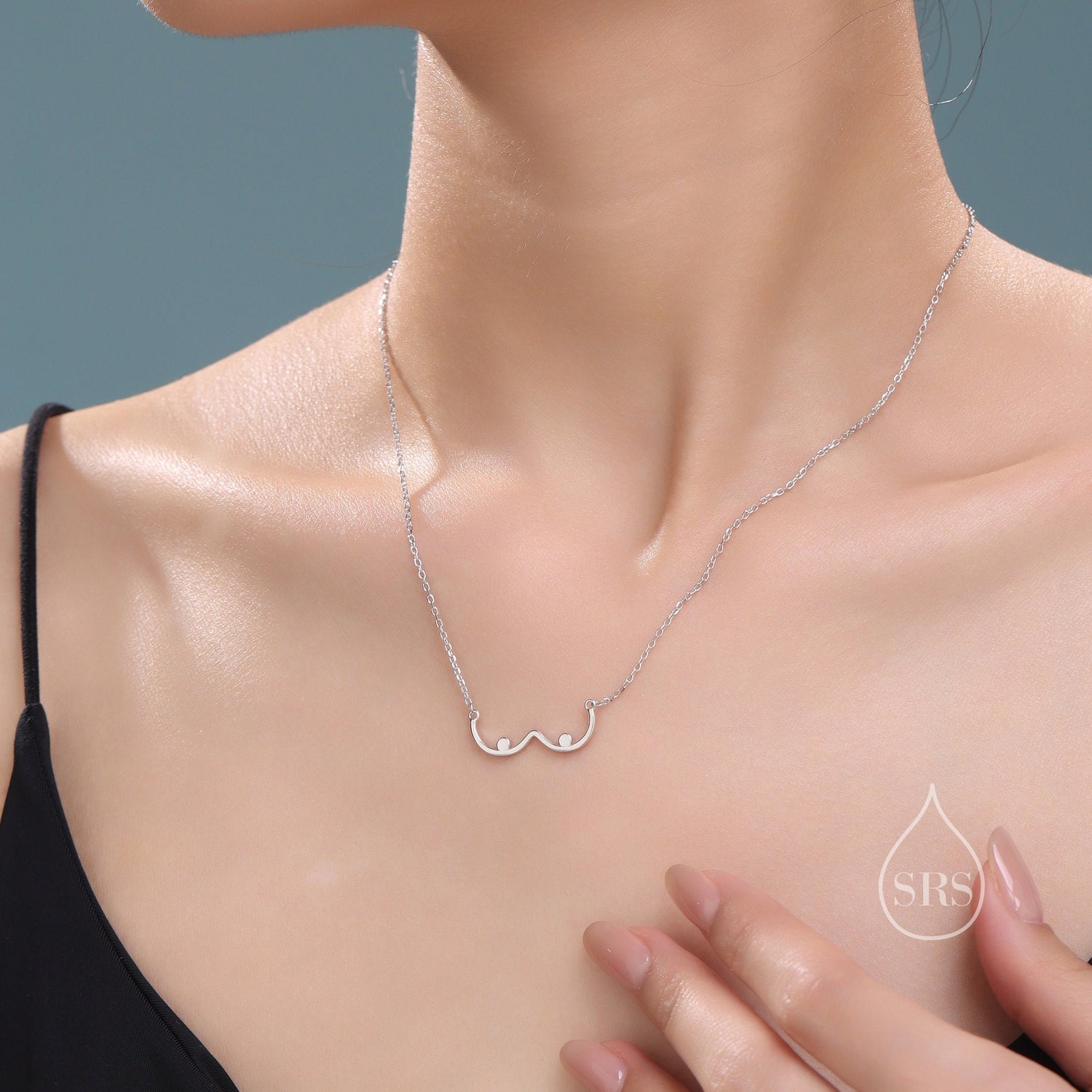 Boob Pendant Necklace in Sterling Silver, Breast Pendant, Silver or Gold, Feminist Jewellery,