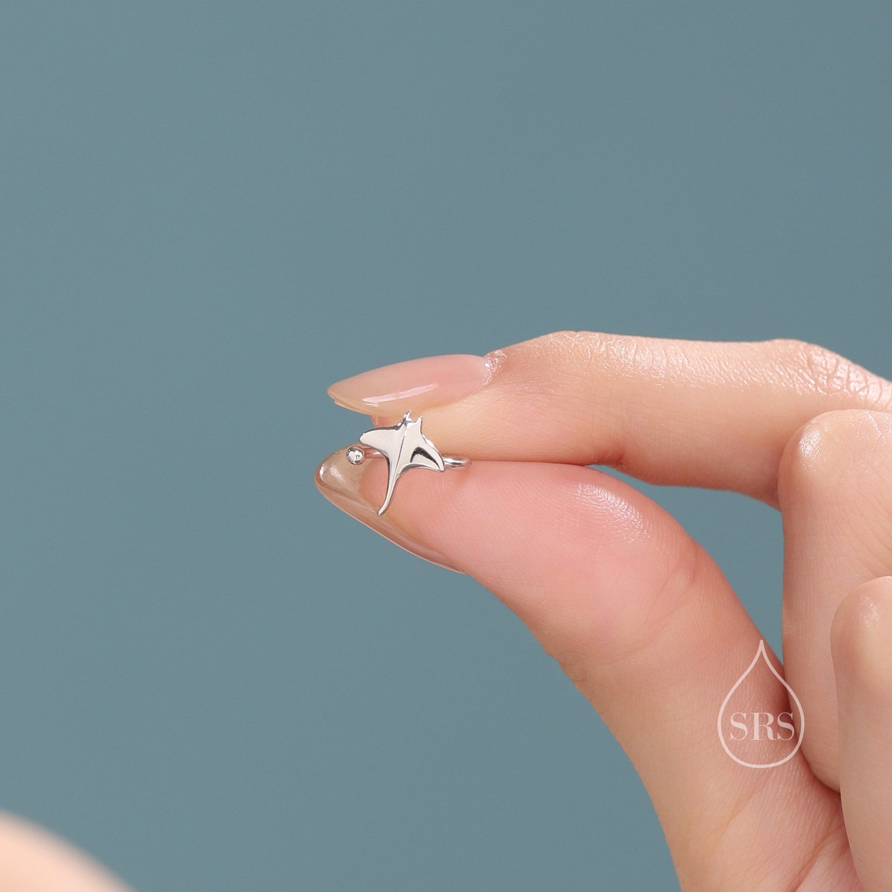 Piercing Free Manta Ray Ear Cuff in Sterling Silver, Silver Gold or Rose Gold, Sold as a pair, No Piercing Ear Cuffs