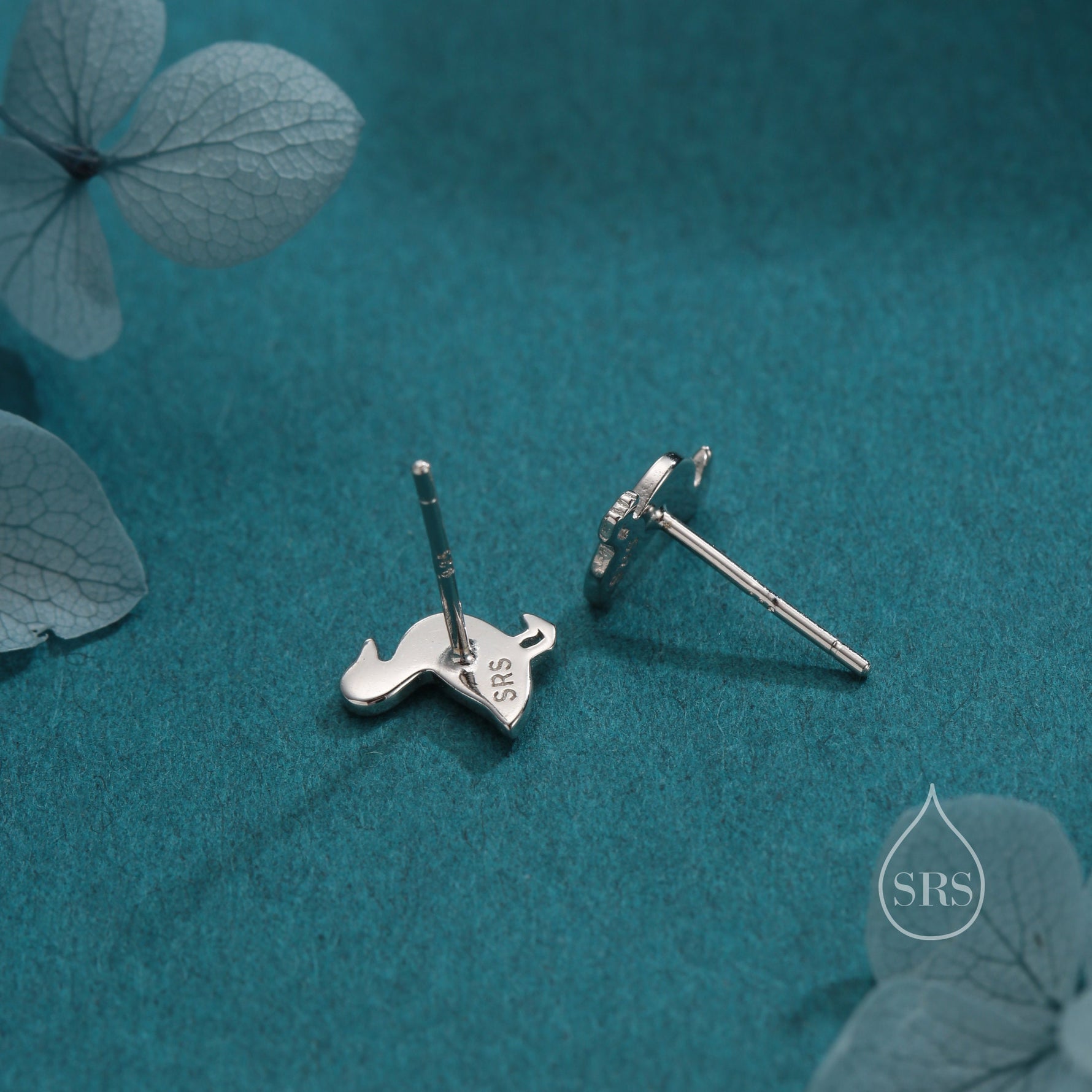 Cute Duck Stud Earrings in Sterling Silver, Bird Earrings, Two Tone Duck Earrings, Cute Duck Earrings