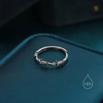 Barbed Wire Ring in Sterling Silver Oxidised Finish, Adjustable Size, Thorn Ring, Silver Thorn Ring