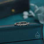 Barbed Wire Ring in Sterling Silver Oxidised Finish, Adjustable Size, Thorn Ring, Silver Thorn Ring