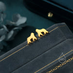 Gorilla Stud Earrings in Sterling Silver, Silver or Gold, Gorilla Earrings, Nature Inspired Animal Earrings