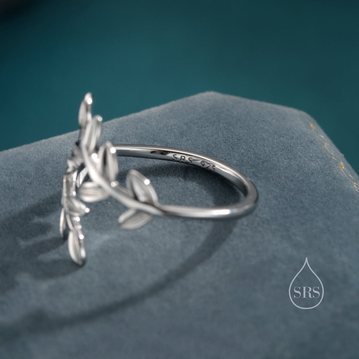 Sterling Silver Olive Leaf Ring, Adjustable Sized Ring, Friendship Ring, Olive Branch Nature Inspired Jewellery US 5 - 8