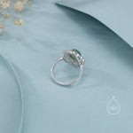 Sterling Silver Vintage Inspired Green Jade Ring, Adjustable Size, Natural Green Jasper Jade Ring, Vintage Style Jade Ring