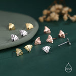 Art Deco Inspired Small Sun Ray Stud Earrings in Sterling Silver, Black or clear CZ, Silver or Gold or Rose Gold, Tiny Art Deco Style Earrings