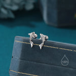 Koi Fish 18G Screw Back Earrings in Sterling Silver, Animal Earrings