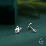 Baby Robin Bird Stud Earrings in Sterling Silver, Part Rose Gold Coating, Cute British Bird Earrings, Nature Inspired Animal Earrings