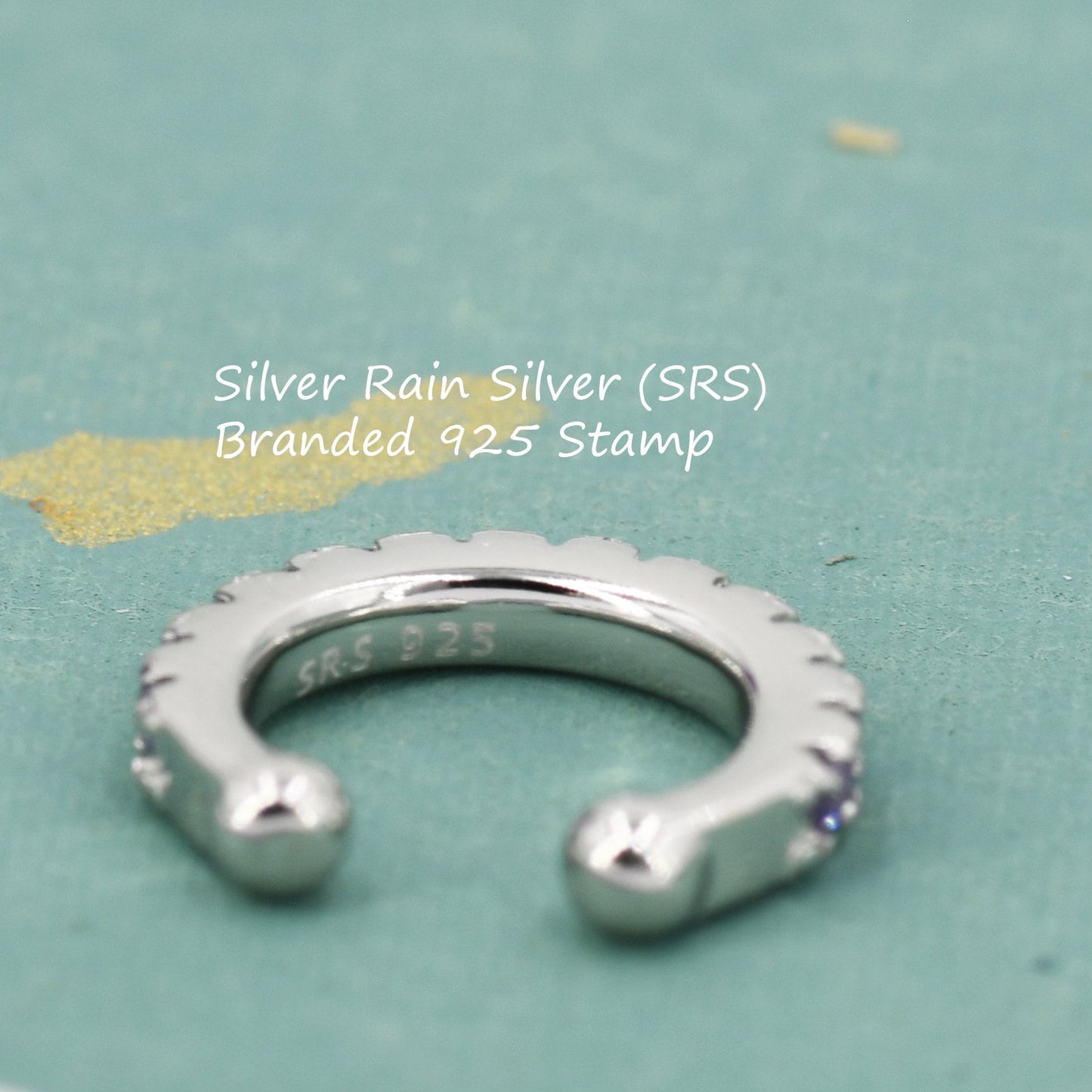 Amethyst Purple CZ Ear Cuff in Sterling Silver, Silver or Gold, Simple Piercing Free Earrings, Minimalist Ear Cuff, Purple CZ Ear Cuff