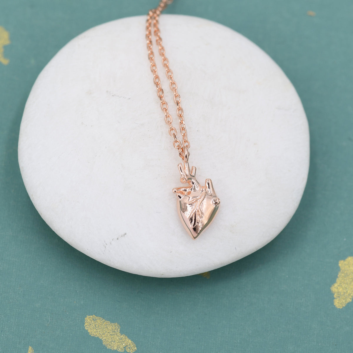 Anatomical Heart Pendant Necklace Sterling Silver, Silver or Gold, Beating Heart Necklace, Realistic Heart Necklace, Gothic and Punk