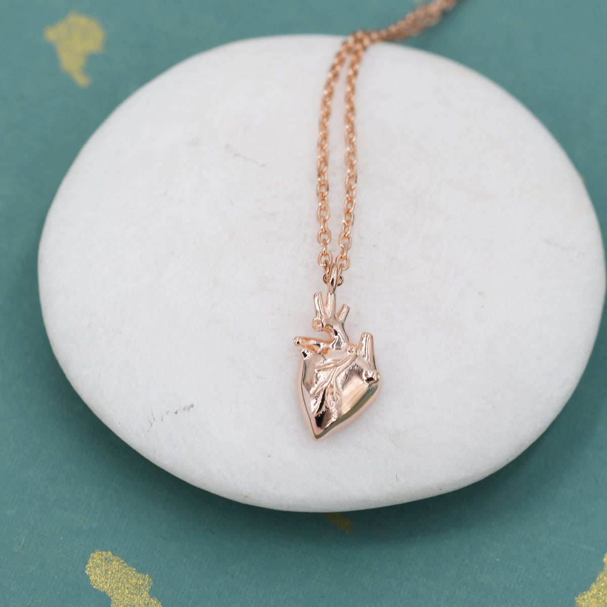 Anatomical Heart Pendant Necklace Sterling Silver, Silver or Gold, Beating Heart Necklace, Realistic Heart Necklace, Gothic and Punk