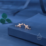 Very Tiny Sawtooth Shark Stud Earrings in Sterling Silver, Silver or Gold or Rose Gold, Cute Sawtooth Shark Earrings