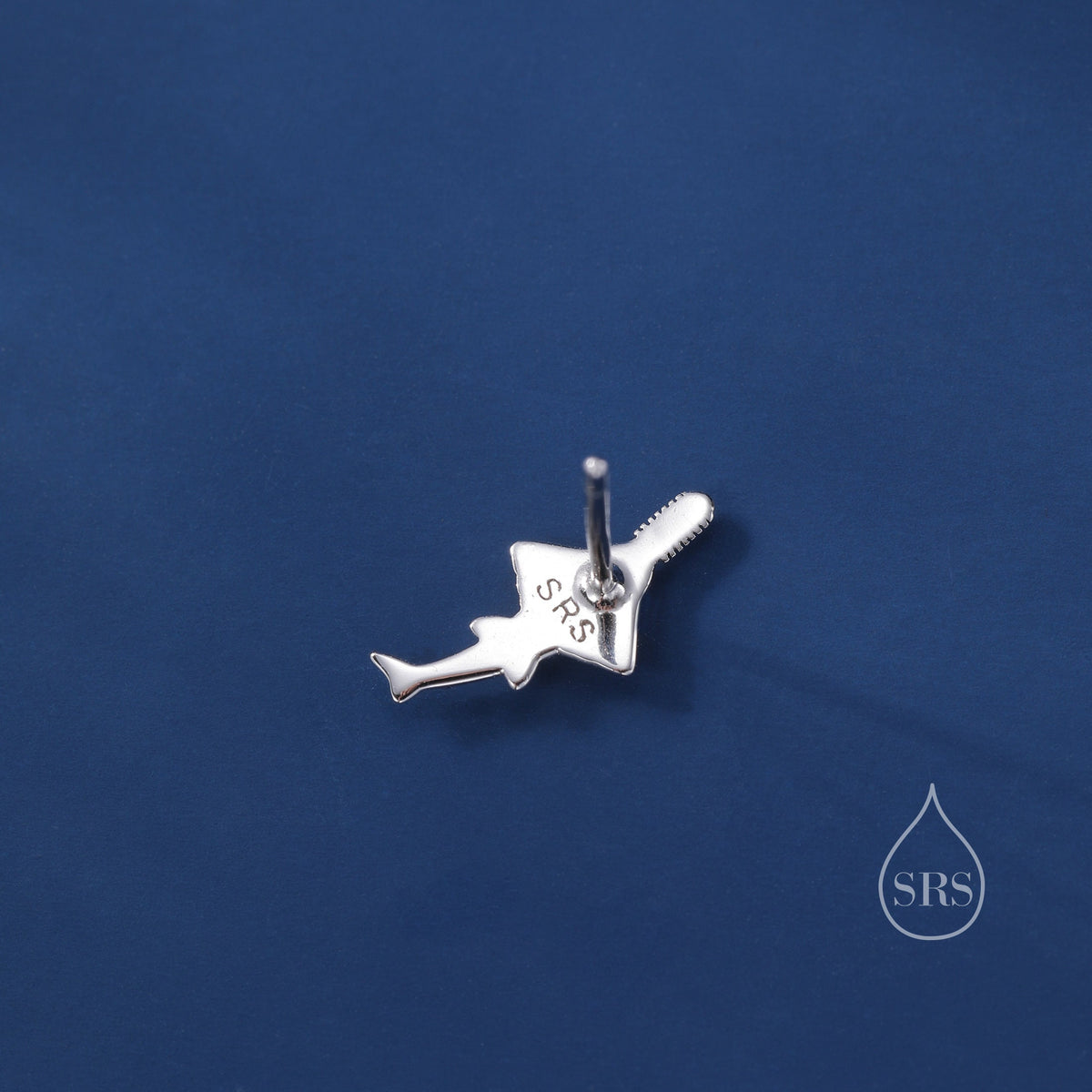 Very Tiny Sawtooth Shark Stud Earrings in Sterling Silver, Silver or Gold or Rose Gold, Cute Sawtooth Shark Earrings