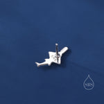 Very Tiny Sawtooth Shark Stud Earrings in Sterling Silver, Silver or Gold or Rose Gold, Cute Sawtooth Shark Earrings