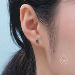 Sterling Silver Emerald Green Marquise 18G Screw Back Earrings