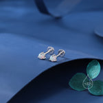White Opal Internally Threaded Flat Back /Screw back/ Stud Earrings in Sterling Silver, Silver or Gold, Opal Three Prong Earrings