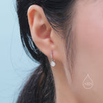 Dangle CZ Huggie Hoop Earrings in Sterling Silver with Sleeper Hoops, Detachable, Silver or Gold or Rose Gold, CZ Skinny Hoops