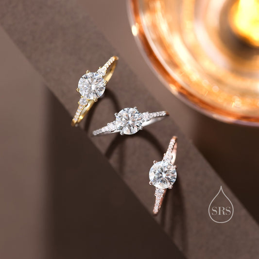 1 Carat Moissanite Ring in Sterling Silver, Silver, Gold or Rose Gold, Diamond Ring,Engagement Ring, US 5 - 8