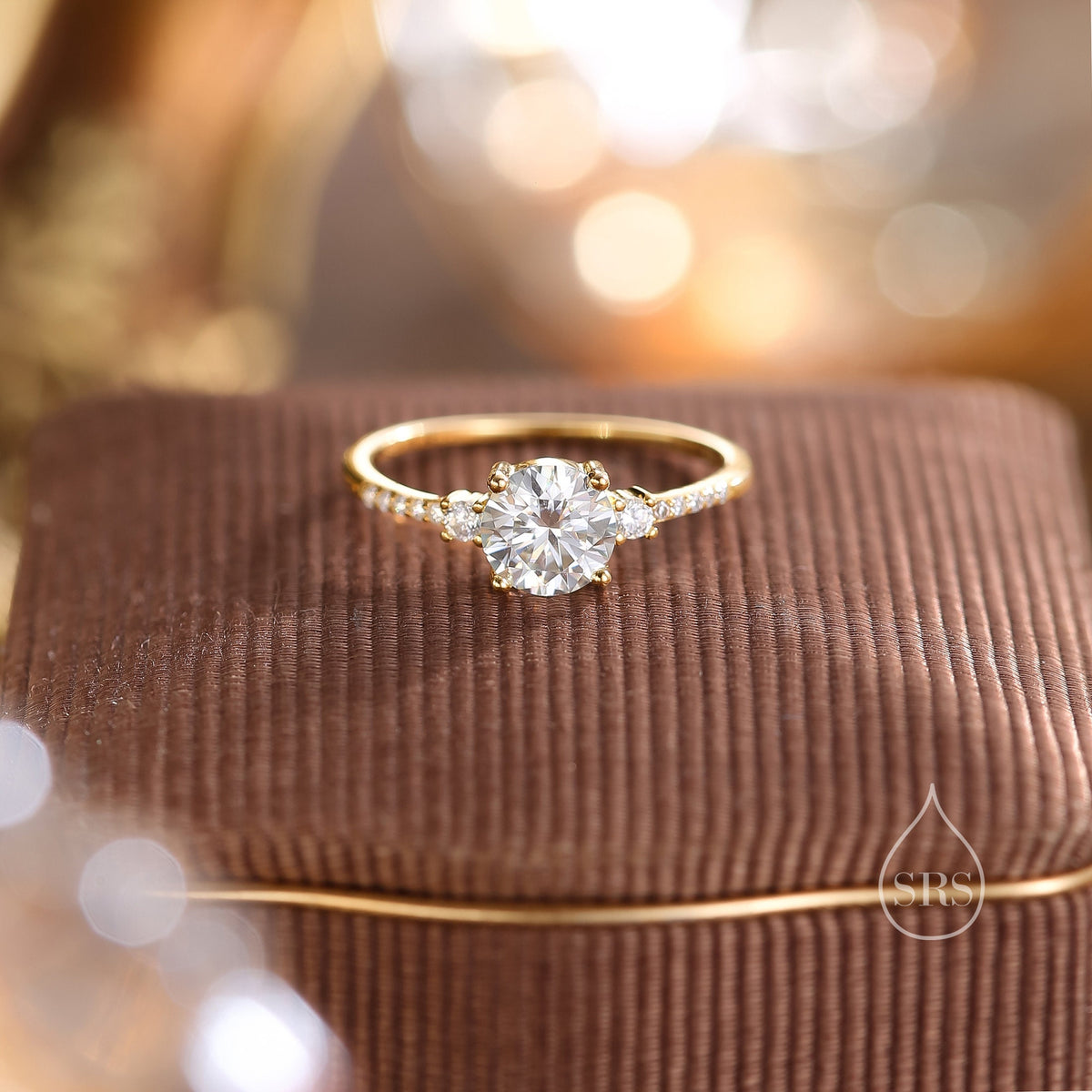 1 Carat Moissanite Ring in Sterling Silver, Silver, Gold or Rose Gold, Diamond Ring,Engagement Ring, US 5 - 8
