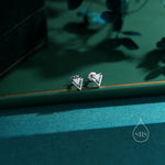Tiny Double Triangle Arrowhead 16G Internally Threaded Flat Back Earrings in Sterling Silver