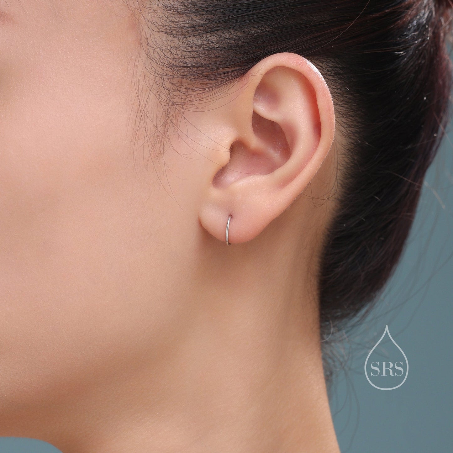 Most Minimalist 8mm Inner Diameter Open Hoops, 0.9mm Thick, Silver Gold or Rose Gold, Open Hoops