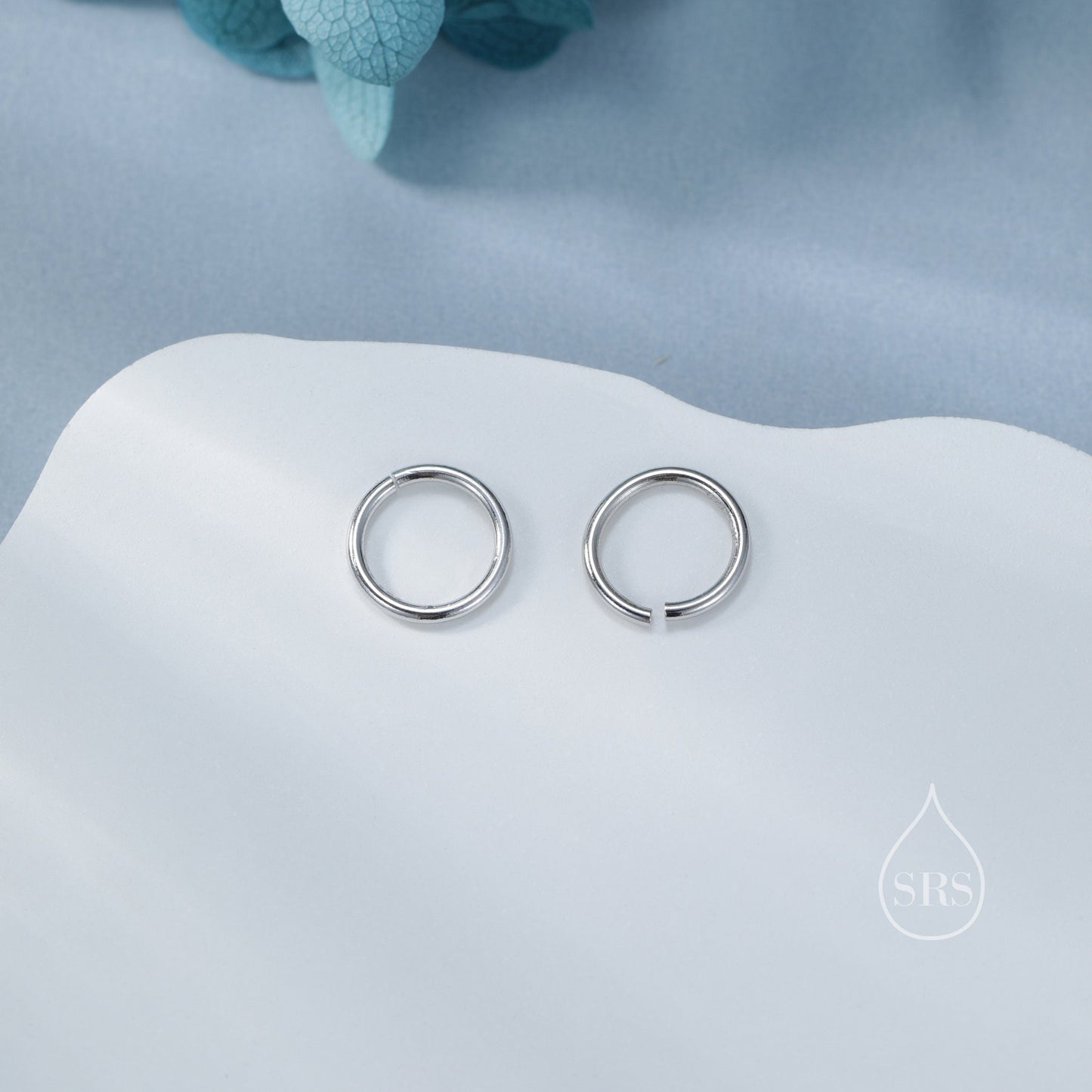 Most Minimalist 6mm Inner Diameter Open Hoops, 0.9mm Thick, Silver Gold or Rose Gold, Open Hoops