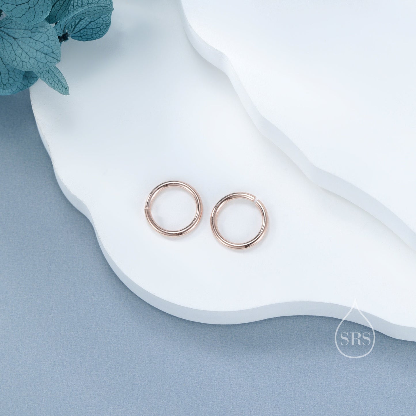 Most Minimalist 6mm Inner Diameter Open Hoops, 0.9mm Thick, Silver Gold or Rose Gold, Open Hoops