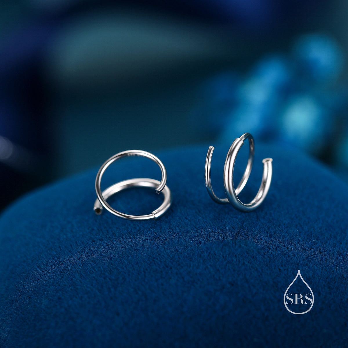 Single Piercing Spiral Hoop Earrings In Sterling Silver, Silver, Gold or Rose Gold, Minimalist Spiral Earrings