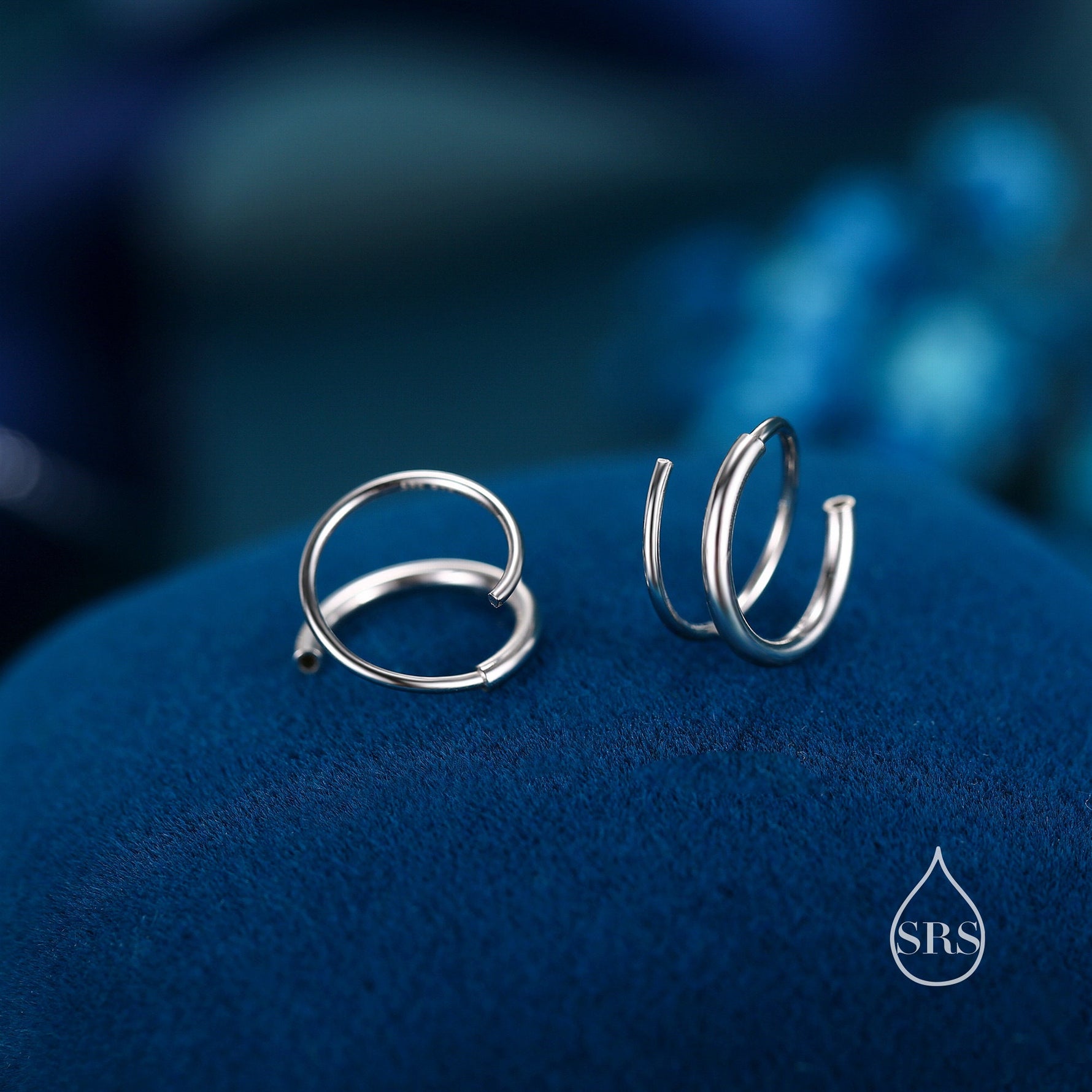 Single Piercing Spiral Hoop Earrings In Sterling Silver, Silver, Gold or Rose Gold, Minimalist Spiral Earrings