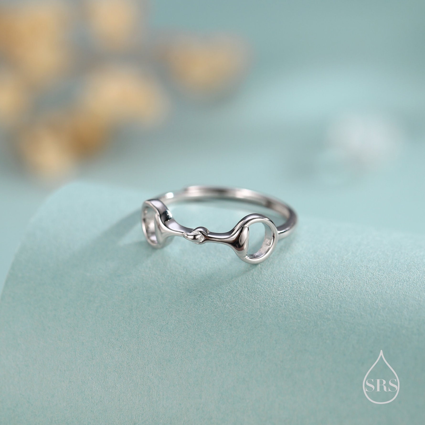 Sterling Silver Snaffle Bit Ring, Silver or Gold, Adjustable Size Snaffle Ring, Small Equestrian Snaffle Bit Ring, Horse Snaffle Bit Ring