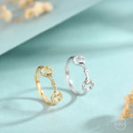 Sterling Silver Snaffle Bit Ring, Silver or Gold, Adjustable Size Snaffle Ring, Small Equestrian Snaffle Bit Ring, Horse Snaffle Bit Ring