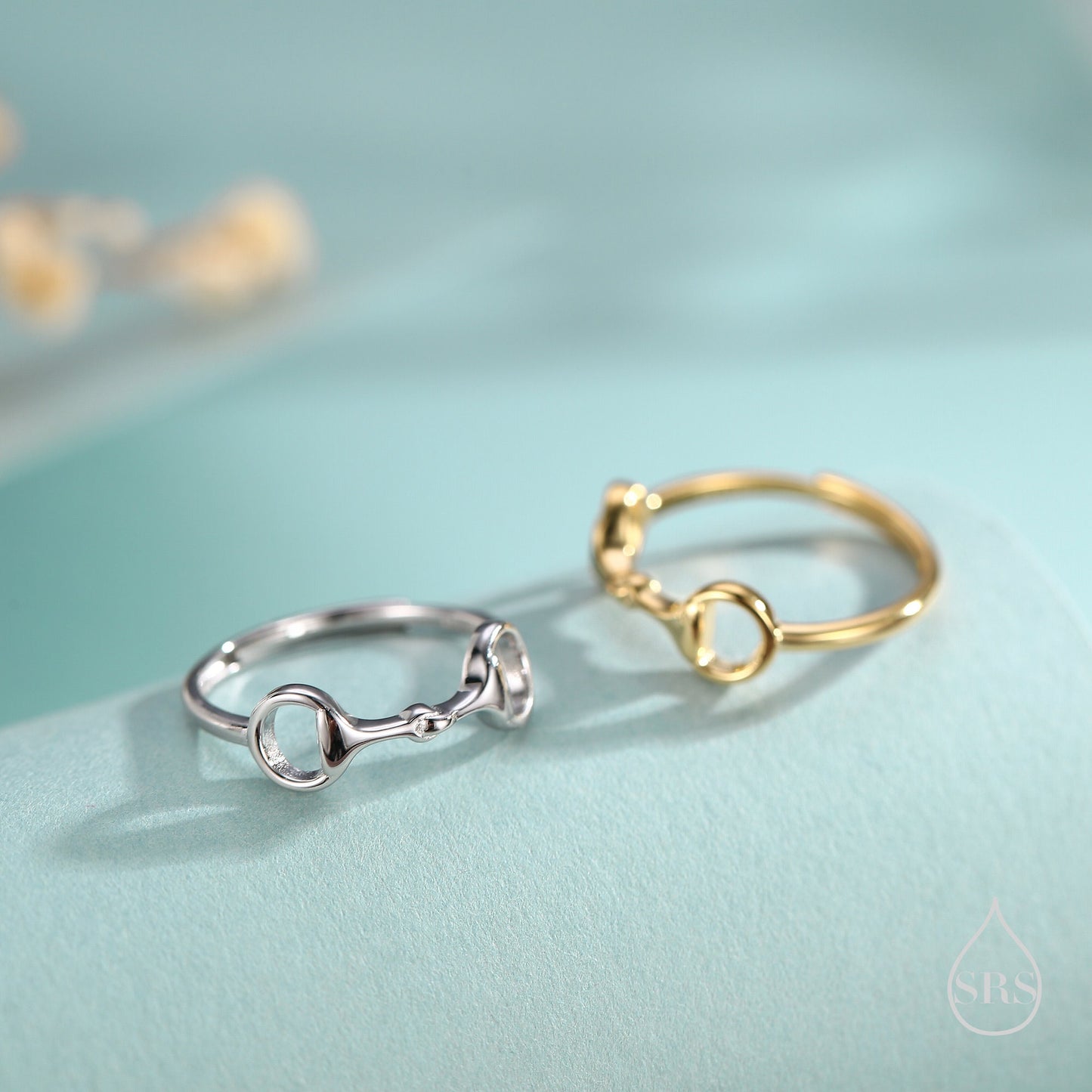 Sterling Silver Snaffle Bit Ring, Silver or Gold, Adjustable Size Snaffle Ring, Small Equestrian Snaffle Bit Ring, Horse Snaffle Bit Ring