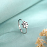Sterling Silver Paw Print Ring, Adjustable Size Paw Print Ring, Small Pet Lover Ring, Cat Paw Ring, Dog Paw Ring