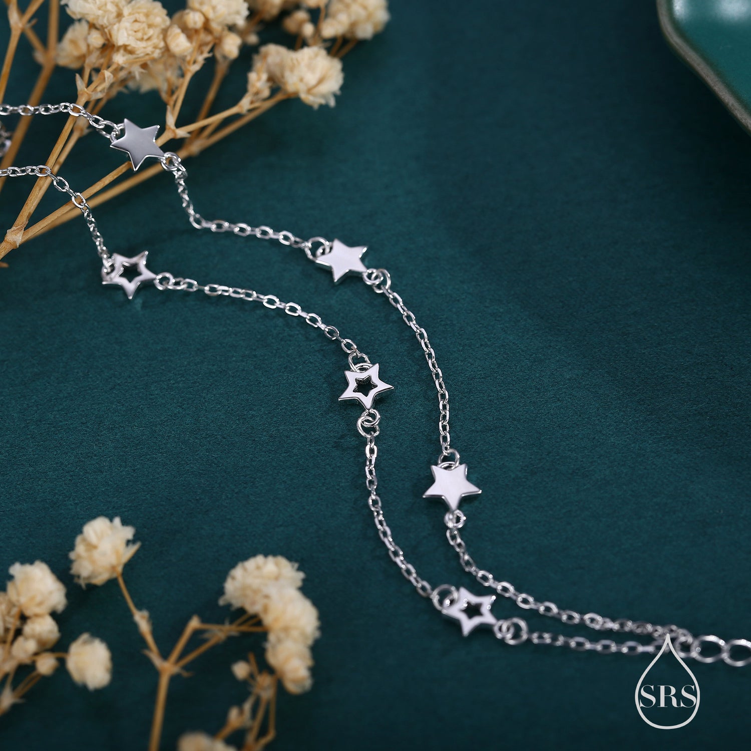 Double Layer Floating Star Charm Bracelet