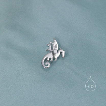 Extra Small Dragon Stud Earrings in Sterling Silver, Silver or Gold or Rose Gold, Sterling Silver Dragon Earrings, Small Dragon Stud