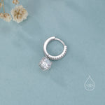 Double Prong Sparkly CZ Huggie Hoop in Sterling Silver, Silver or Gold or Rose Gold, Minimalist Simple Hoop Earrings, CZ Hoops