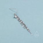 Starburst Dangle Drop Hook Earrings in Sterling Silver with Sparkle Tassels, Silver or Gold or Rose Gold, Tiny North Star Dangle Earrings