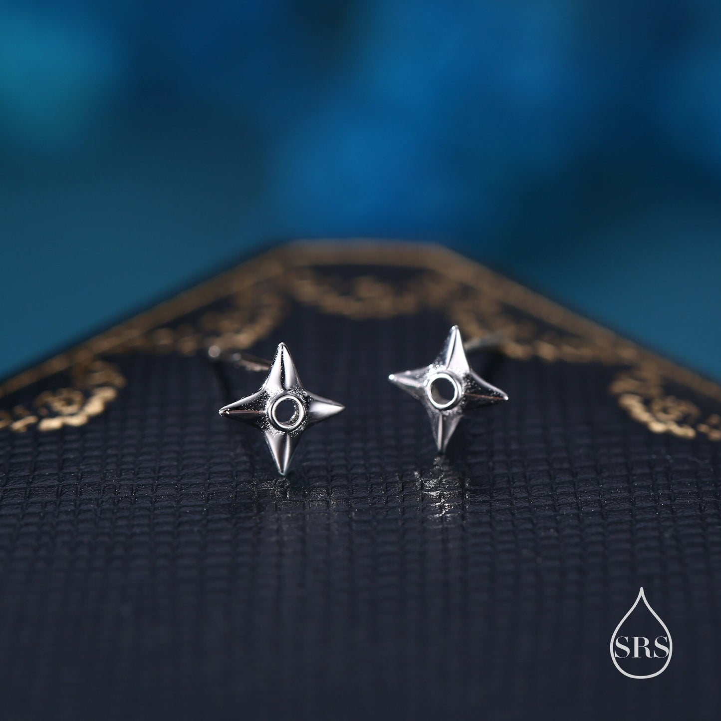 Ninja Shuriken Star Stud Earrings in Sterling Silver, Silver, Gold or Rose Gold, Tiny Ninja Star Stud