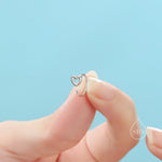Tiny Open Heart Huggie Hoop Earrings in Sterling Silver, Silver, Gold or Rose Gold, Dainty Little Heart Open Threader, Threader Hoop