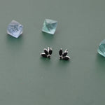 Tiny Black CZ Marquise Cluster Stud Earrings in Sterling Silver, Marquise Fan Stud, CZ Crown Stud, Three Marquise Stud
