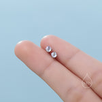 Moonstone 16G Internally Threaded Flat Back Earrings in Sterling Silver