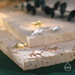 Very Tiny Otter Stud Earrings in Sterling Silver - Silver, Gold or Rose Gold Finish - Cute Animal Earrings - Fun, Whimsical Earrings