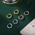 Foil Textured Thick Hoop Earrings, Silver or Gold or Rose Gold, Foil Effect Earrings, Organic Shape Hoops, Hammered Hoops