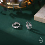 Foil Textured Thick Hoop Earrings, Silver or Gold or Rose Gold, Foil Effect Earrings, Organic Shape Hoops, Hammered Hoops